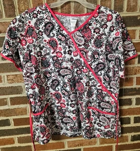 2X UA Scrubs, Wrap Style, Red/black/gray, Only Worn A Few Times - Picture 1 of 5