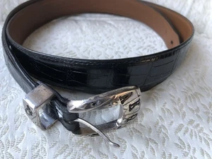 Cinturón Hombre Cuero Brighton Onyx Casino Poker Backjack Tema Negro 44 Cocodrilo - Imagen 1 de 24