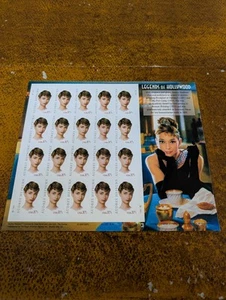 Vintage 2002 Audrey Hepburn Legends of Hollywood Sheet of USPS Stamps 20 - Picture 1 of 2