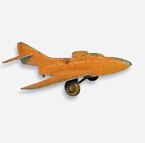 VTG Midgetoy Diecast US Navy Fighter Jet 1950-60s Rockford, IL Orange 4” - Picture 1 of 9