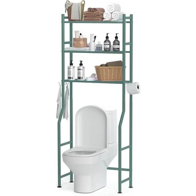 Estante de almacenamiento sobre inodoro organizador de 3 niveles ahorro de espacio estante de baño resistente Foto 1 de 4