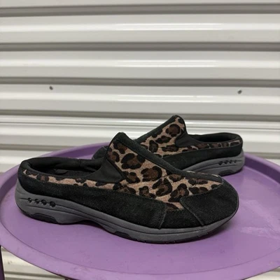 EASY SPIRIT Travel Time Suede and Leopard Print Sneaker Clogs Size 9.5M - Image 1 of 4