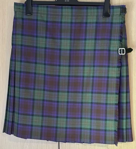 KILT Purple & Green Check. Pleated Back. Side Buckle. Size 18 - Picture 1 of 4