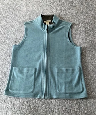 Colete feminino ORVIS top reversível com zíper sem mangas azul água/cinza tamanho M - Imagem 1 de 4