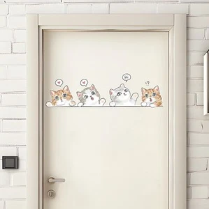 Cute Kittens Wall Stickers, sacinora Cartoon Cats Wall Decals Removable Vinyl... - Picture 1 of 7