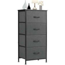 Chest of Fabric Drawers Dresser 4 Bins Furniture Bedroom Storage Organizer 