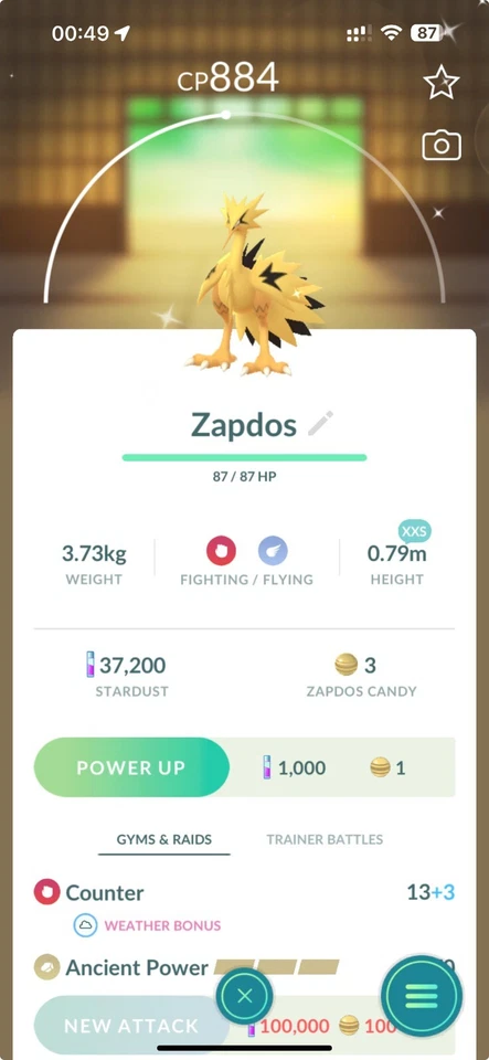 Pokémon Brillante Galarian Zapdos XXS 0r P T C - Comercio - GO Leer Descripción Foto 1 de 1