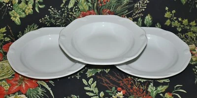 Pillivuyt France Set Of 3 Eclectique Light Gray Rimmed 8.5" Soup / Pasta Bowls - Image 1 of 4