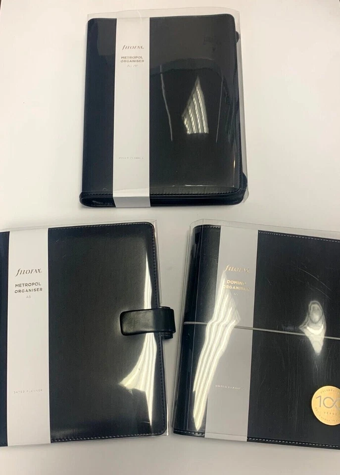 Filofax  Domino / Metropol A5 Terminplaner Organizer Agenda schwarz wählbar NEU - Bild 1 von 1