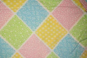 Vtg 1970s Sears Bloomin' Patch Country Patchwork Quilt Full Flat & Fitted Sheets - Bild 1 von 10