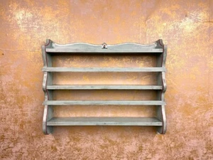 Estante de Pared Azul Antiguo Voglauer-Stil Presentación Schweberegal Casa Campo - Imagen 1 de 8