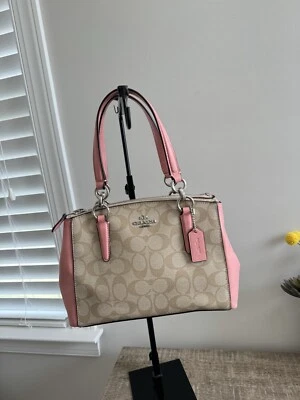 NWT COACH Signature Mini Christie 2Way HandBag F58290 Light Khaki Blush - Image 1 of 4