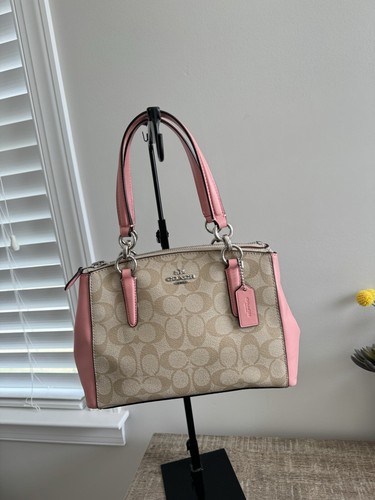 Borsa Coach Signature Mini Christie 2Way nuova con etichette F58290 blush kaki chiaro