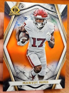 MARVIN MIMS 2021-22 BOWMAN UNIVERSITY CHROME INVICTA ORANGE RC REFRACTOR 14/25