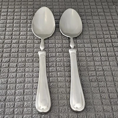 Williams-Sonoma WSF15 Juego de 2 cucharas soperas ovaladas Francia cubiertos de acero inoxidable 8 1/2" Foto 1 de 4