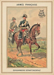 Scheda Armée Française Gendarmerie Departementale marca H&C 1870 3,5 x 4,25" - Foto 1 di 2