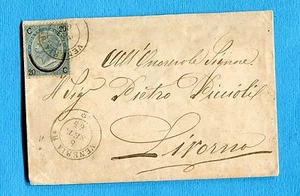 1865 VENERIA R.E d.c. su c.20 su 15 III Tipo su letterina (400620) - Imagen 1 de 1