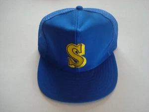SEATTLE MARINERS DEISGNER HEADWEAR TRUCKER 80S 90S SNAPBACK HAT CAP VINTAGE S2 - Bild 1 von 5
