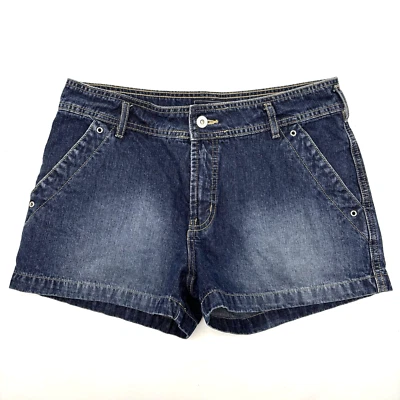 Pantalones Cortos Denim Vintage Años 90 Y2K Route 66 Bolsa Lavado Oscuro Bolsillo Ojal 7/8 30x3" Foto 1 de 4