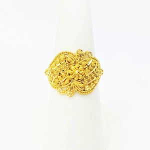 Stunning 22K Solid Yellow Gold Ring Genuine Hallmarked 916 Handcrafted 6.5 US - Picture 1 of 11
