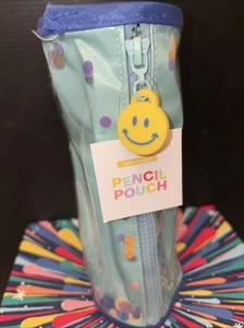 Pencil Case, Large Capacity Pencil Pouch with Zipper Blue with Confetti - Picture 1 of 1