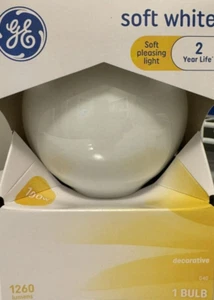GE 100-Watt Soft White Frosted White Old Style G40 Globe Light - 5-inch Diameter - Picture 1 of 1