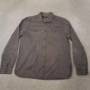 All Saints Mens Shirt 2XL XXL Grey Cowboy Western Pockets Rodeo Pearl Snap - Picture 1 of 11
