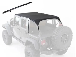 Smittybilt Extended Bikini Top for 2010-18 Jeep Wrangler JK 4 DR Black w/ Header - Picture 1 of 5