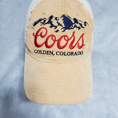 Sombrero de camionero Miller Lite para hombre beige tostado pana colores dorado Colorado Snapback Foto 1 de 4