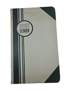 Libro contabile vintage 1970 ROYAL VERNON ingresso singolo 90 pgs/riempito da D.C. Landers - Foto 1 di 5