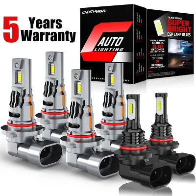 For Chrysler Concorde 1998-2004 - 6x Combo LED Headlight Hi/Lo + Fog Light Bulbs - Image 1 of 4