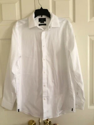 Black Brown 1826 Size 16.5 /32 Non Iron Men Shirt White 80's Two Ply 100%Cotton - Image 1 of 4