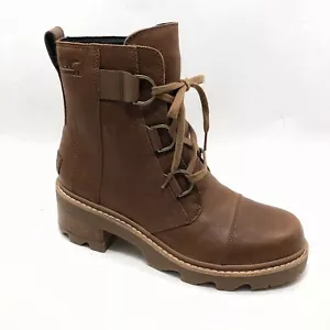 Sorel Women Sz 11 /42 Lace Up Joan Mid Boots Brown Leather $ - Picture 1 of 10