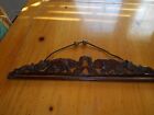 Wood Wall Hanger, With Carved Elephants,18X4" Good Cond.