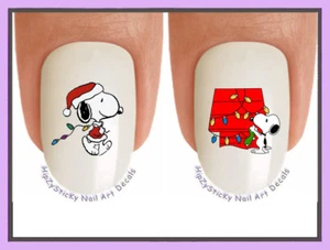 Arte en uñas VACACIONES Navidad dibujos animados casa de perros luces tobogán acuático calcomanías transferencias - Imagen 1 de 2