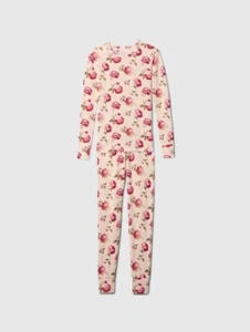 New Gap Kids Girls Pink Floral Rose Long Sleeve Long Pants PJ Set Sz 12 - Picture 1 of 2