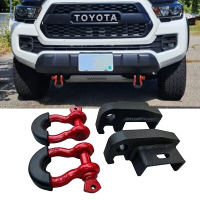 Se adapta a Toyota Tacoma 2009-2021 gancho de remolque delantero montaje anillo en D grillete soporte y anillo en D Foto 1 de 4