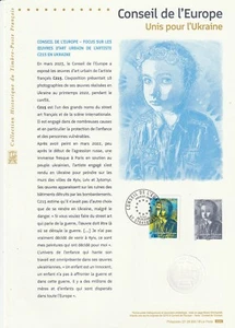 Document Philatélique 1er Jour : 50 2023 Unis pour L'Ukraine Conseil de L'Europe - Picture 1 of 1