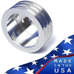 Polea de cigüeñal de bloque pequeño Chevy cinturón en V manivela de 3 V LWP SBC 350 327 400 aluminio - Imagen 1 de 3