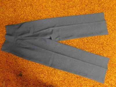 Vintage Pants Blue Pinstripe Poly Wide Leg Waist 25" Juniors - Image 1 of 4