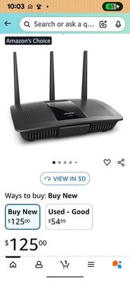 Linksys EA7500 Max-Stream AC1900 MU-MIMO Gigabit Router 4 Ports 1000 Mbps... - Image 1 of 4