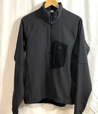 Pullover Mountain Hardwear Keele para hombre talla L gris negro media cremallera forrado de vellón Foto 1 de 4