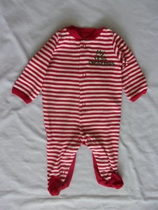 Koala Kinder Baumwolle Einteiler Baby 3M rot/weiß Streifen grün My First Christmas - Bild 1 von 2