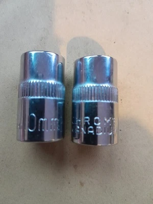 2 x 10mm Chrome Vanadium Steel 3/8” Drive Sockets, 6 Point Metric - Image 1 of 3