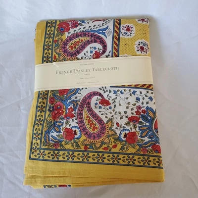 NWT Williams-Sonoma French Paisley Table Cloth 100% Cotton Made In India 70×108 - Image 1 of 4