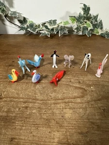 Bundle of 9 Lamp Work Glass Pirelli Murano Animals Bird Dog Penguin Fish Chicken - Picture 1 of 13