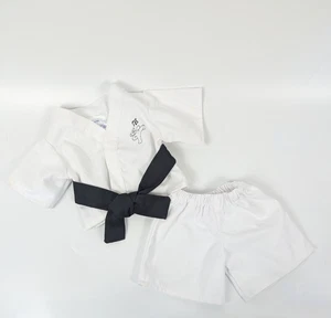 Build-A-Bear BAB Martial Arts Karate Taekwondo Uniform Outfit Black Belt - Picture 1 of 6