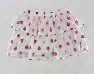 Cat & Jack Strawberry Tiered Cotton Pull On Skort Skirt Size XL 14 - Picture 1 of 7