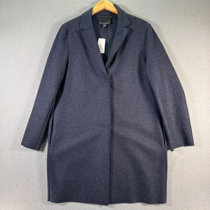 Banana Republic Mario Bellucci Overcoat Men Medium Navy Blue Wool Italian Melton - Picture 1 of 12