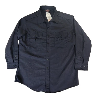 NWT Tru-Spec Mens Field Shirt Size XL Navy Blue Long Sleeve Ripstop #2156 - Image 1 of 4